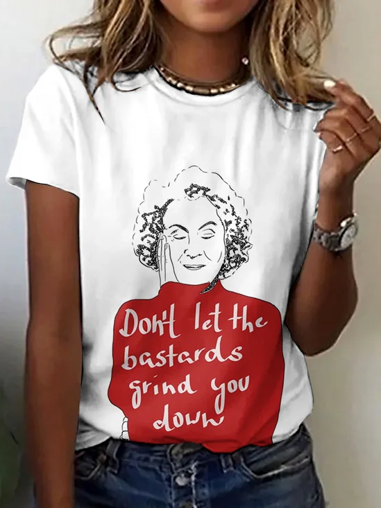 T-shirts Femmes Décontracté La peinture Été Micro-élasticité Quotidien Manches Courtes Col Rond Régulier Trapèze