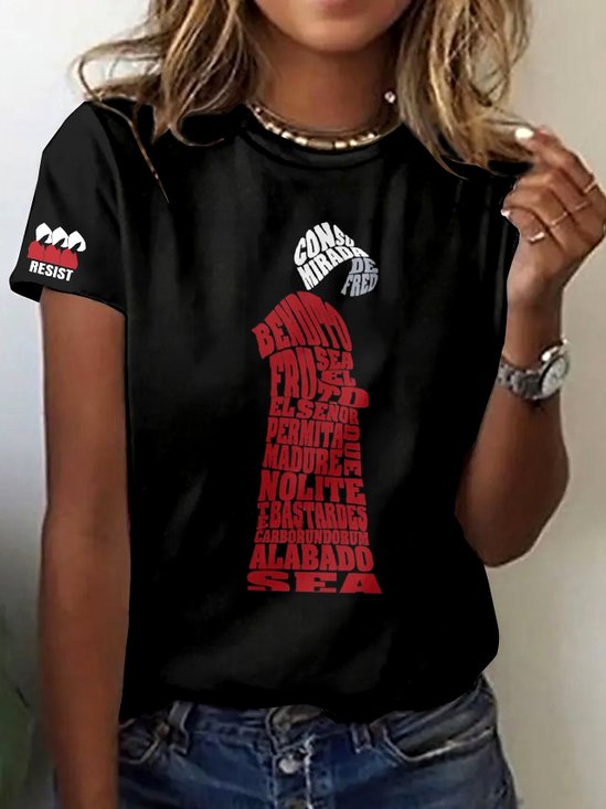 T-shirts Femmes Décontracté Plain Été Polyester Coupe Régulière Manches Courtes Régulier Trapèze Régulier