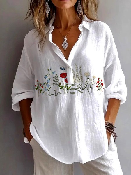 Chemises Décontracté Plain Printemps / Automne Quotidien Coupe Régulière Manches Longues Régulier Régulier Col de Chemise pour Femmes