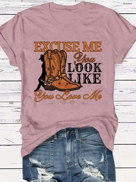 T-shirts Femmes Décontracté Été Imprimé de Lettre Motif Micro-élasticité Quotidien Coupe Régulière Manches Courtes Régulier Droit