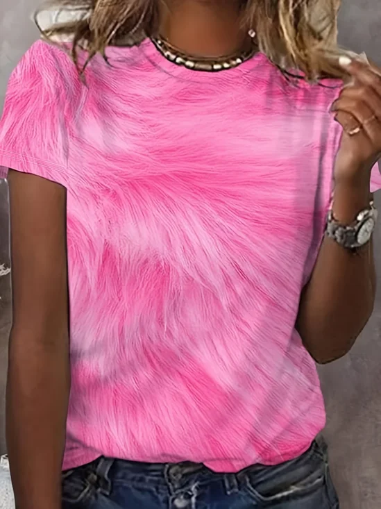 T-shirts Décontracté Abstrait Été Imprimé Quotidien Ample Jersey Manches Courtes Régulier pour Femmes