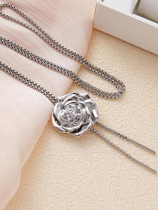 Collier Sexy Bloc de Couleur Toutes Les Saisons Perlé Quotidien Métal ÉPINGLES Style Chaîne Colliers pour Femmes