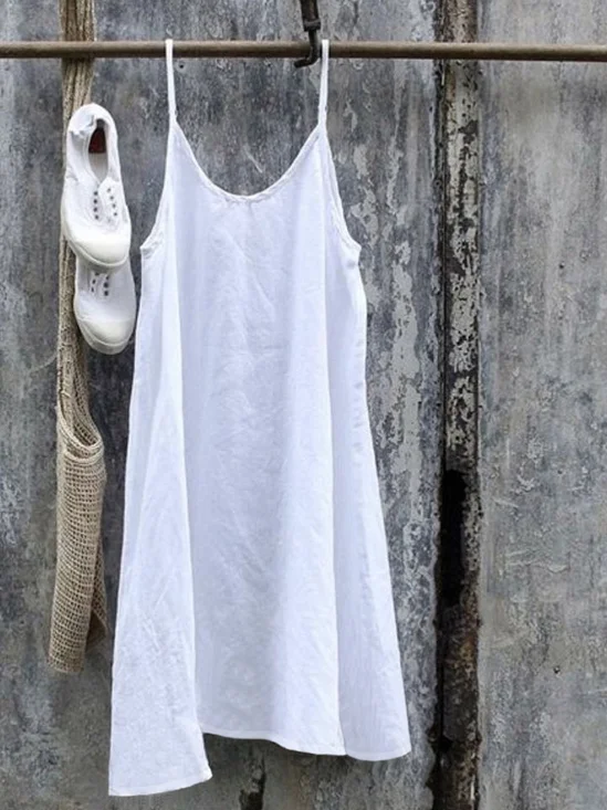 Camisole Décontracté Plain Été à Bretelles Micro-élasticité Quotidien Sans Manches Trapèze Régulier pour Femmes