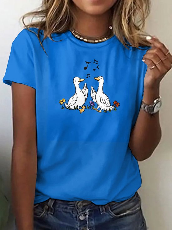 T-shirts Femmes Rétro La peinture Été Quotidien Coupe Régulière Manches Courtes Régulier Trapèze Régulier