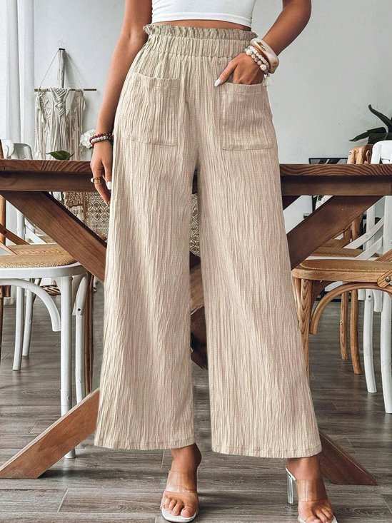 Pantalons Femmes Décontracté Plain Printemps / Automne Micro-élasticité Quotidien Pantalon droit Long Trapèze Régulier