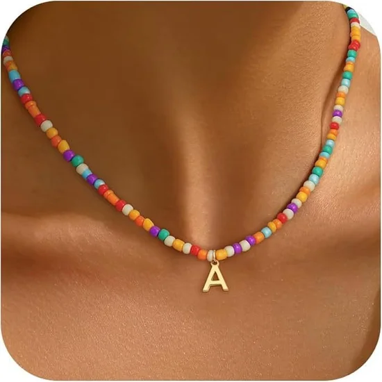 Collier Rétro Toutes Les Saisons Lettres de texte Quotidien Métal Pendentif Collier pour Femmes