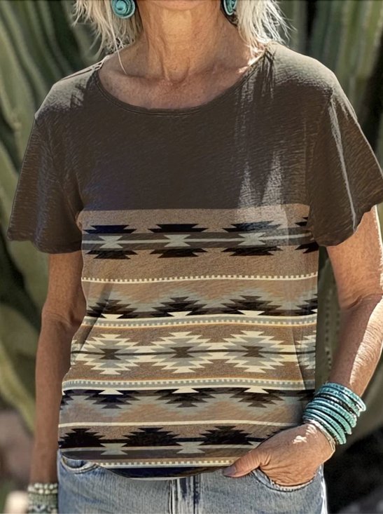 T-shirts Décontracté La peinture Été Polyester Quotidien Coupe Régulière Régulier Trapèze Régulier pour Femmes