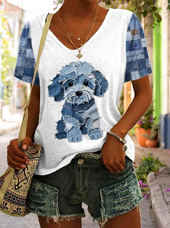 T-shirts Femmes Rétro Plain Été Micro-élasticité Quotidien Manches Courtes Régulier Trapèze Régulier