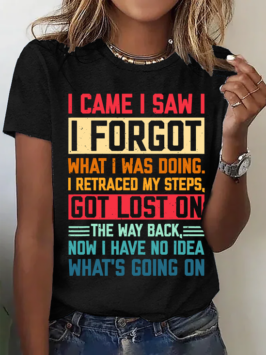 T-shirts Décontracté Été Lettres de texte Coton Micro-élasticité Quotidien Ample Manches Courtes Col Rond pour Femmes