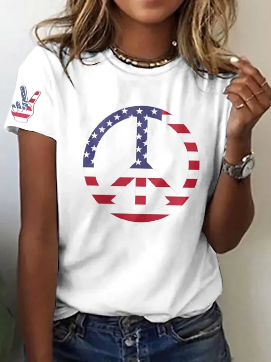 T-shirts Femmes Décontracté Plain Été Polyester Micro-élasticité Quotidien Manches Courtes Trapèze Régulier