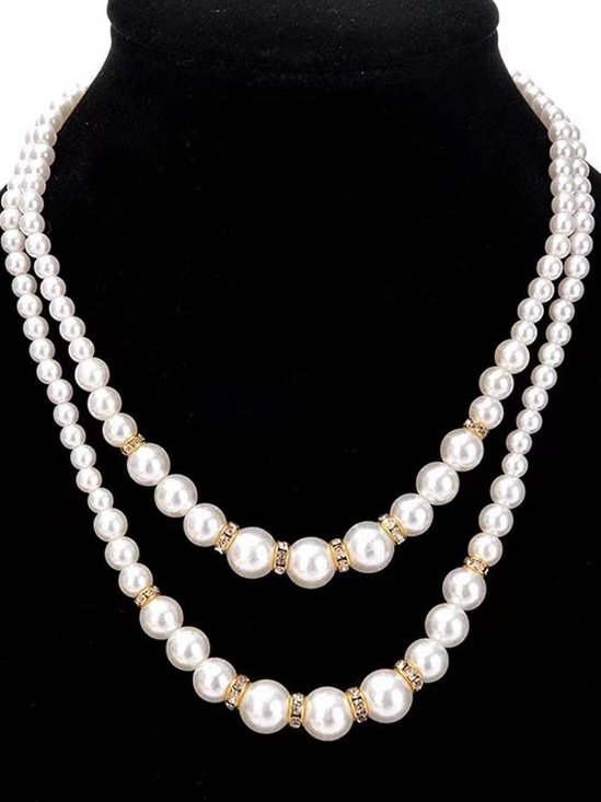 Collier Femmes Urbain Plain Toutes Les Saisons Roulotté Vacances chaîne en métal Collier