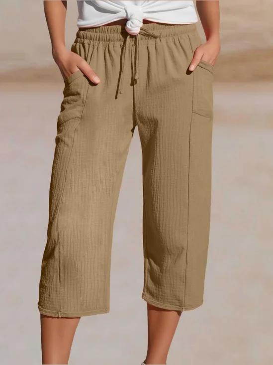 Pantalons Femmes Décontracté Plain Été Naturel Quotidien Coupe Régulière Corsaire Plage Shorts Régulier