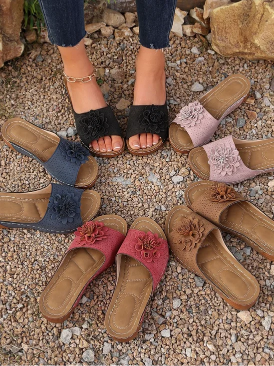 Mocassins Décontracté Plain Toutes Les Saisons Gaufrage Faire la navette Talon de Bloc PU à Enfiler Retour Chaussures vides pour Femmes