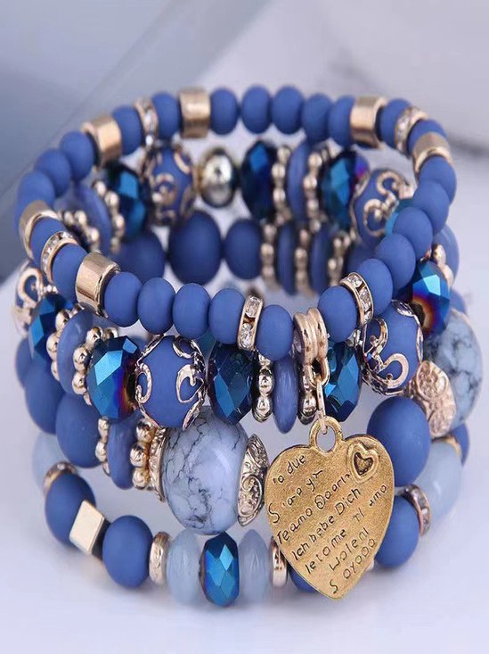Bracelets Bloc de Couleur Sexy Toutes Les Saisons Joint Fendu Rendez-Vous Métal multicouche Bracelet pour Femmes