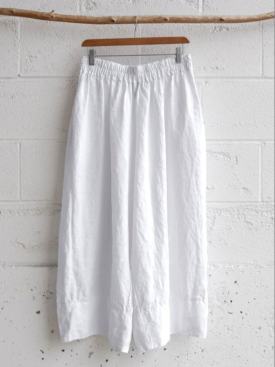 Pantalons Femmes Décontracté Plain Printemps / Automne en Lin Quotidien Coupe Régulière Pantalon droit Long Trapèze