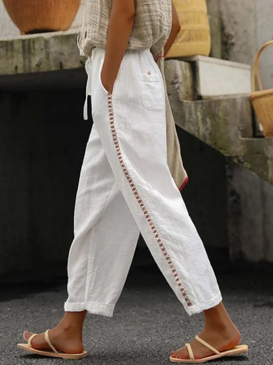 Pantalons Décontracté Plain Printemps / Automne Quotidien Taille Moyenne Pantalon à la cheville Pantalon droit Droit Régulier pour Femmes