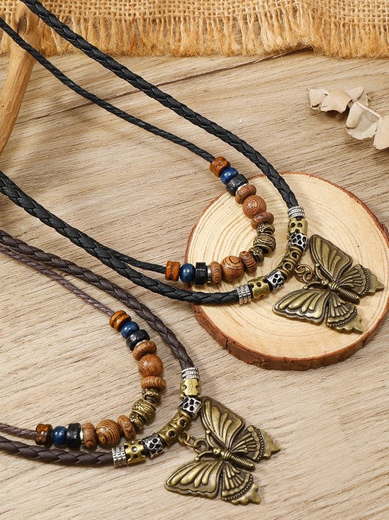 Collier Bloc de Couleur Rue Toutes Les Saisons Joint Fendu Fête Métal Rétro Style Pendentif Collier pour Femmes