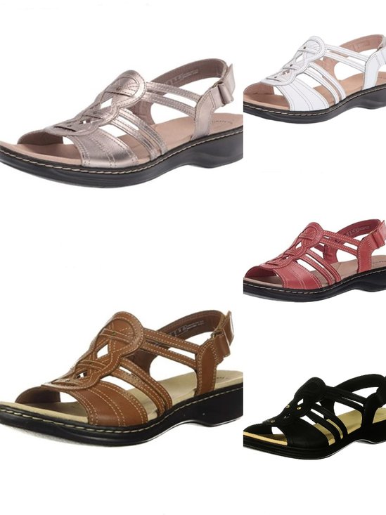 Sandales de Gladiateur Vacances Plain Été Talon Bas à Bout Ouvert PU PU Sandales Tongs TPR pour Femmes