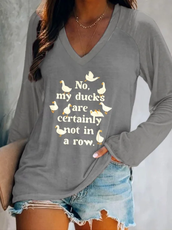 T-shirts Simple Imprimé d'Animal Printemps / Automne Coton Micro-élasticité Quotidien Coupe Régulière Droit Régulier pour Femmes