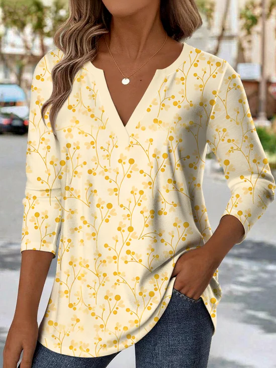 Blouses Femmes Géométrique Décontracté Printemps / Automne Ample Manches Longues Régulier Droit Régulier Élasticité moyenne