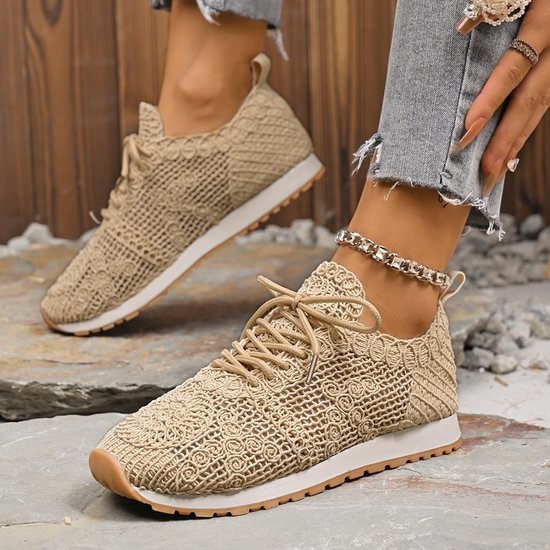 Chaussures Décontractées Rétro Plain Toutes Les Saisons Quotidien à Talon Plat Bout Rond Coton Caoutchouc Baskets d'extérieur pour Femmes