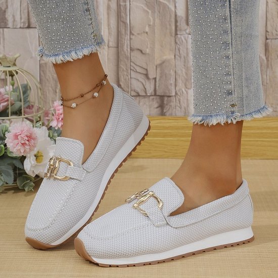 Chaussures Décontractées Femmes Décontracté Plain Toutes Les Saisons Polyester Quotidien à Talon Plat Bout Fermé Caoutchouc à Enfiler
