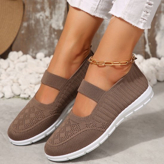 Chaussures Décontractées Femmes Rétro Plain Toutes Les Saisons Polyester PVC à Enfiler à Talon Plat Caoutchouc à Enfiler