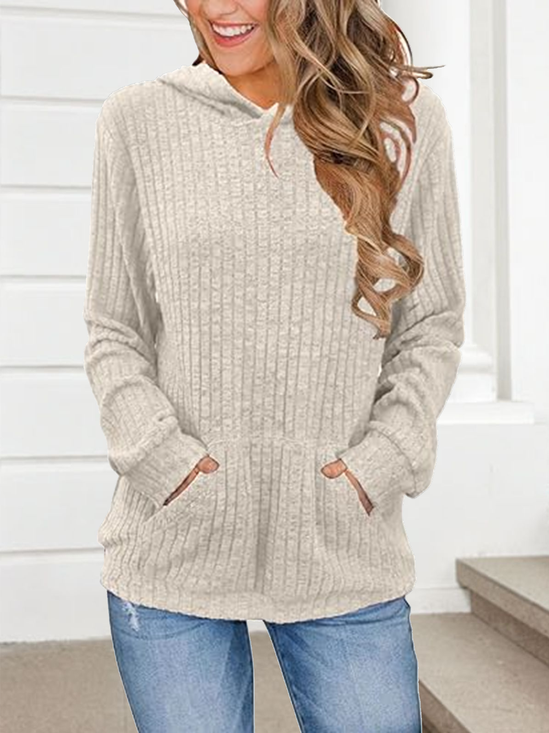 à Capuche Femmes Rayé Décontracté Printemps / Automne Coton Sweat-shirt à Capuche Quotidien Coupe Régulière Manches Longues Régulier