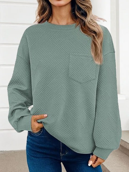 à Capuche Décontracté Plain Printemps / Automne Coton Sweat-shirt à Capuche Micro-élasticité Quotidien Régulier Trapèze pour Femmes