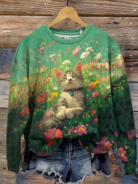 à Capuche Femmes Décontracté Printemps / Automne Lettres de texte Coton Micro-élasticité Coupe Régulière Col Rond Régulier Régulier