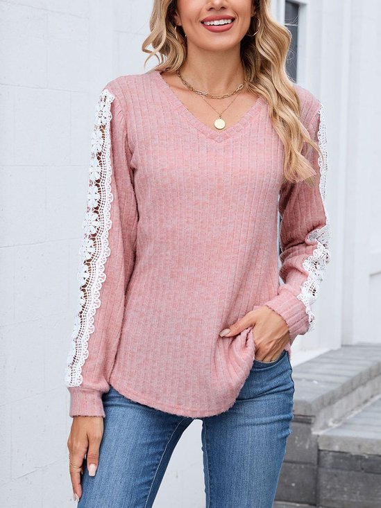 T-shirts Décontracté Plain Printemps / Automne Coton Micro-élasticité Quotidien Régulier Trapèze Régulier pour Femmes