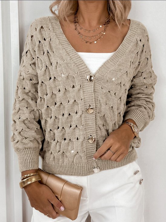 Pulls Décontracté Plain Printemps / Automne Micro-élasticité Quotidien Coupe Régulière Manches Longues Régulier Trapèze pour Femmes