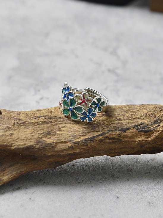 Bagues de Style Occidental Floral Toutes Les Saisons Panneau ensemble Métal Bague pour Femmes
