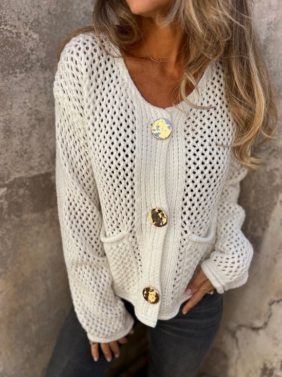 Pulls Femmes Décontracté Plain Printemps / Automne Polyester Micro-élasticité Quotidien Coupe Régulière Manches Longues Trapèze