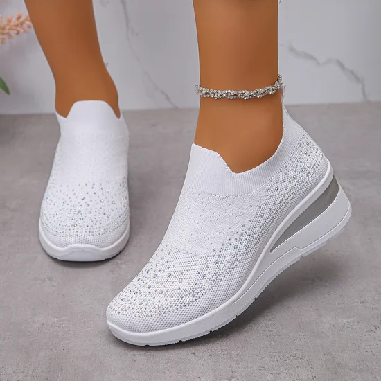 Chaussures Décontractées Femmes Décontracté Plain Toutes Les Saisons Quotidien Coton à Enfiler Talon de Bloc Caoutchouc à Enfiler