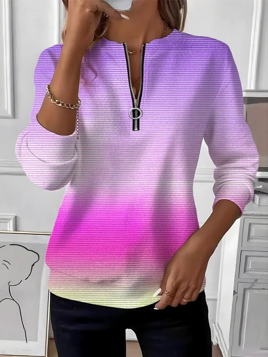 Sweat-shirts Femmes Simple Ombre Printemps / Automne Naturel Domestique Régulier Droit Régulier T.-N.-L.