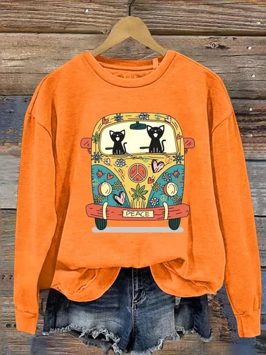 Sweat-shirts Femmes Décontracté Imprimé d'Animal Printemps / Automne Polyester Ample Manches Longues Col Rond Régulier Droit
