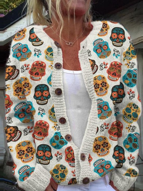 Cardigans Décontracté Printemps / Automne Toussaint Micro-élasticité Quotidien Manches Longues Laine/Tricot Régulier Régulier pour Femmes