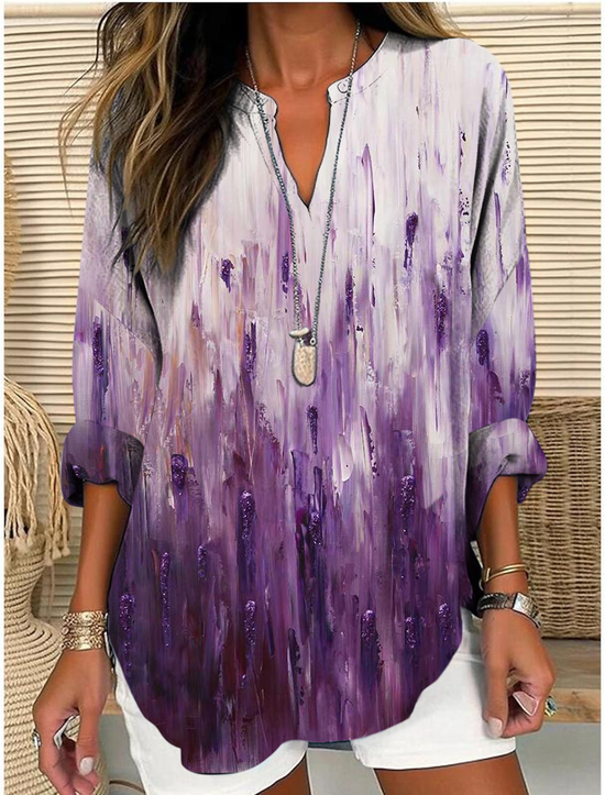 Blouses Ciel Étoilé Décontracté Été Polyester Quotidien Ample Demi Manche Régulier Droit pour Femmes