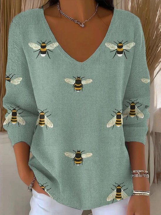 Pulls Décontracté Imprimé d'Animal Printemps / Automne Micro-élasticité Coupe Régulière Manches Longues Régulier Trapèze Régulier pour Femmes