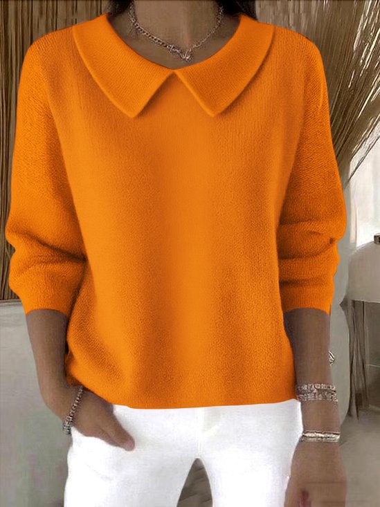 Pulls Femmes Décontracté Plain Printemps / Automne Coton Coupe Régulière Manches Longues Régulier Régulier Élasticité moyenne