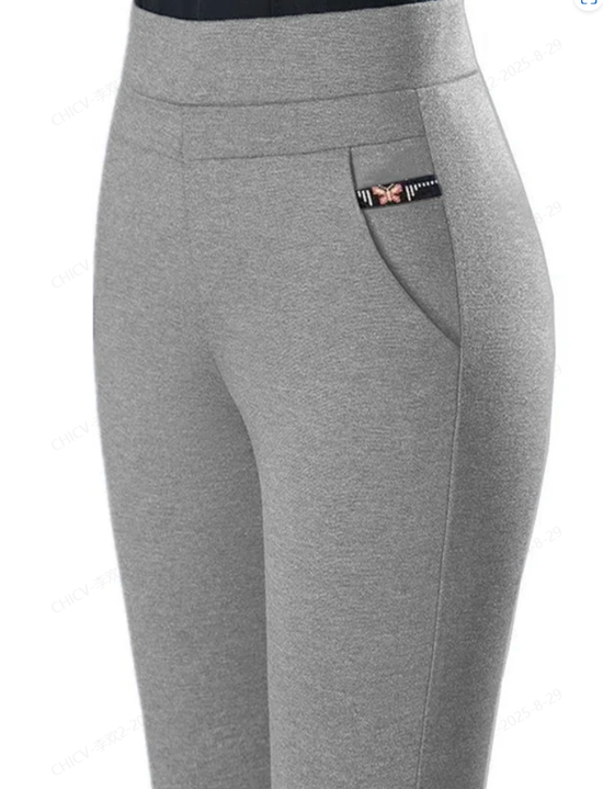 Pantalons De Yoga Simple Plain Toutes Les Saisons Polyester Faire la navette Pantalon droit Long Régulier Élasticité moyenne pour Femmes