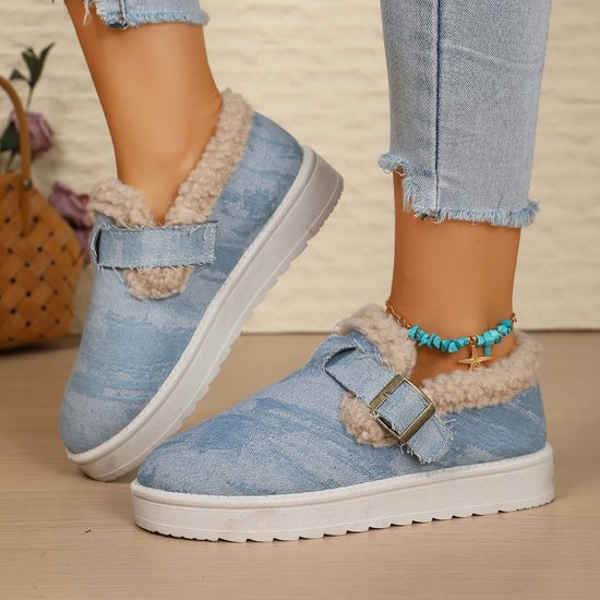 Chaussures à Tige Basse Femmes Décontracté Bloc de Couleur Toutes Les Saisons Polyester Quotidien à Talon Plat Bout Fermé Caoutchouc à Enfiler