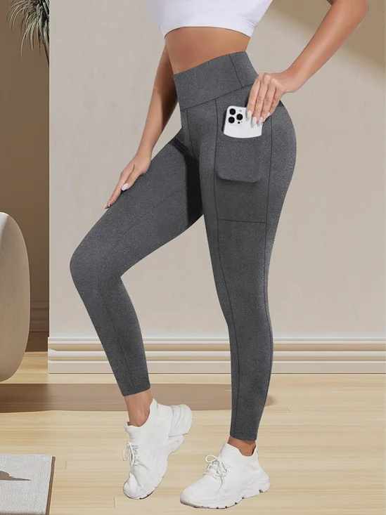 Pantalons De Yoga Femmes Sportif Toutes Les Saisons Motif dégradé à Haute Élasticité Quotidien Serré Pantalon à la cheville Droit Régulier