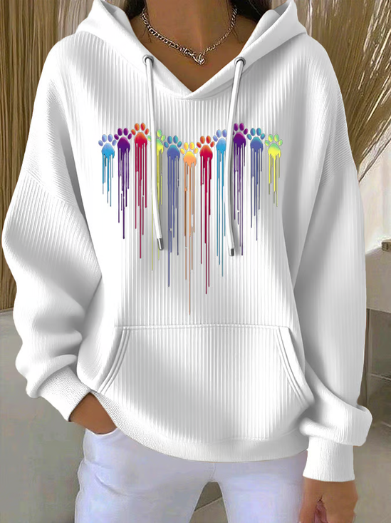 à Capuche Décontracté Imprimé d'Animal Printemps / Automne Sweat-shirt à Capuche Quotidien Manches Longues Régulier Trapèze Régulier pour Femmes