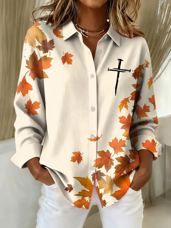 Chemises Femmes Décontracté Printemps / Automne Croisé Léger Aucune élasticité Quotidien Coupe Régulière Régulier Col de Chemise