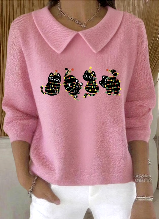 Pulls Décontracté Imprimé d'Animal Printemps / Automne Quotidien Coupe Régulière Manches Longues Régulier Trapèze Régulier pour Femmes
