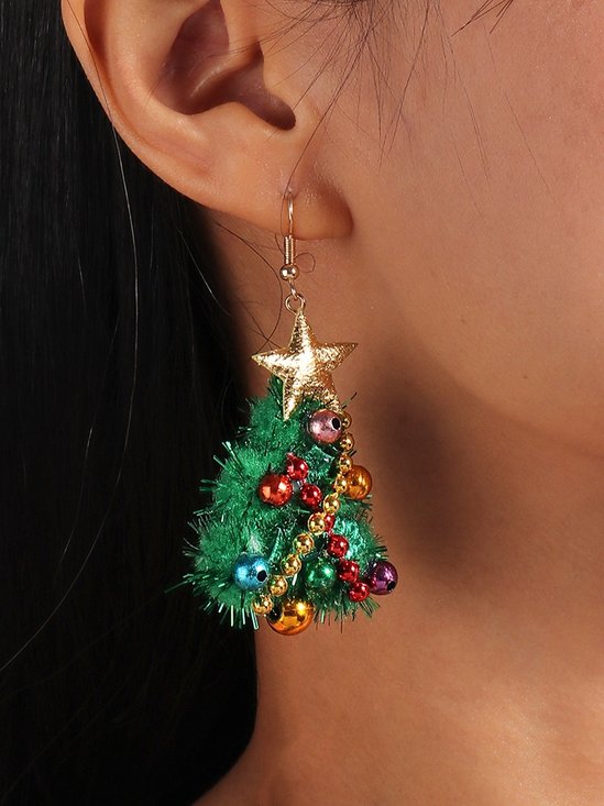 Boucles d'oreilles Femme Rétro Toutes Les Saisons Motif d'Étoile Métal Faire la navette Métal Noël Pendre