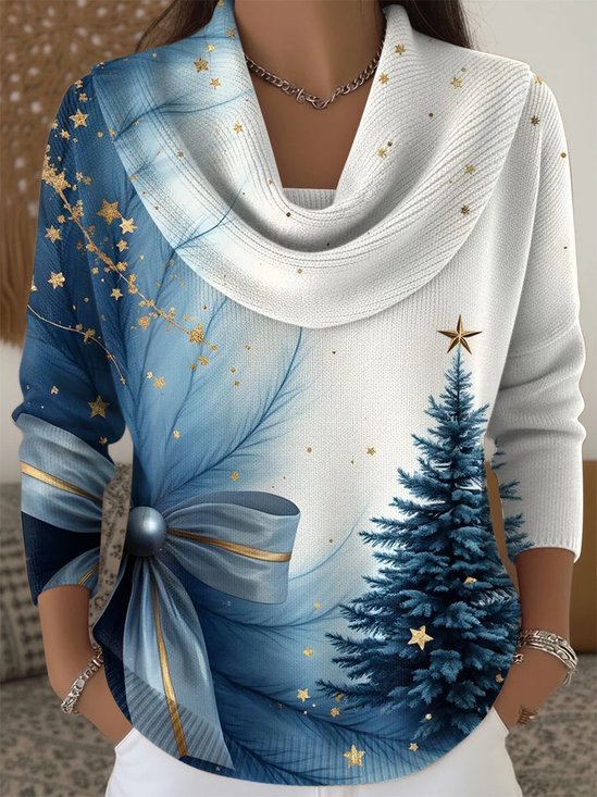 Pulls Femmes Décontracté Hiver Noël Polyester Poids lourd Vacances Noël Manches Longues Élasticité moyenne