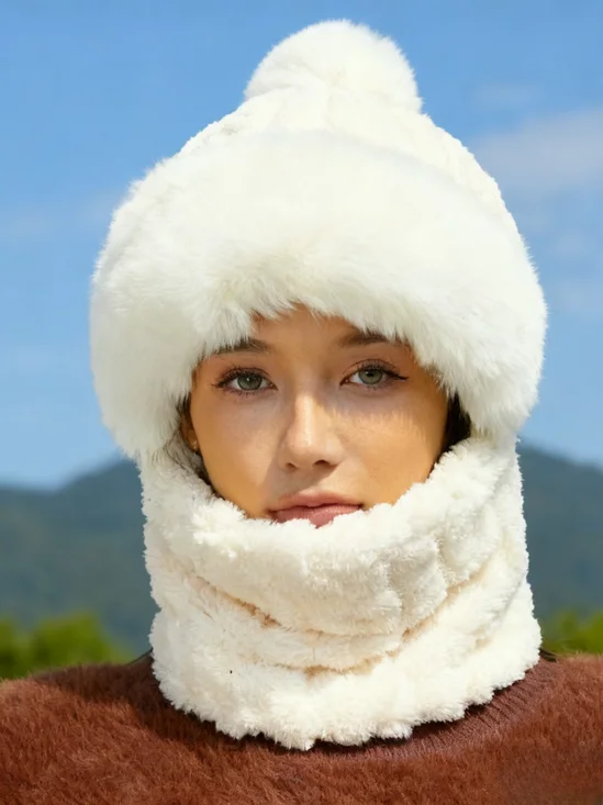 Bonnets Rue Plain Toutes Les Saisons Joint Fendu Poids lourd Quotidien Antidérapant Velours Corail Souple pour Femmes